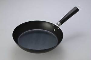 Geometric Black Steel frying pan