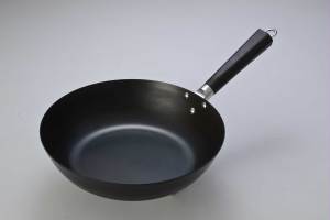 Geometric Black Steel stir wok