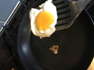 Did the egg get stuck in the concave shape