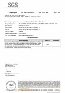 LFGB Professional Steel Testing Report 2